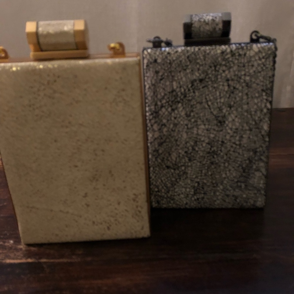 Halston clutch purses with chain strap
